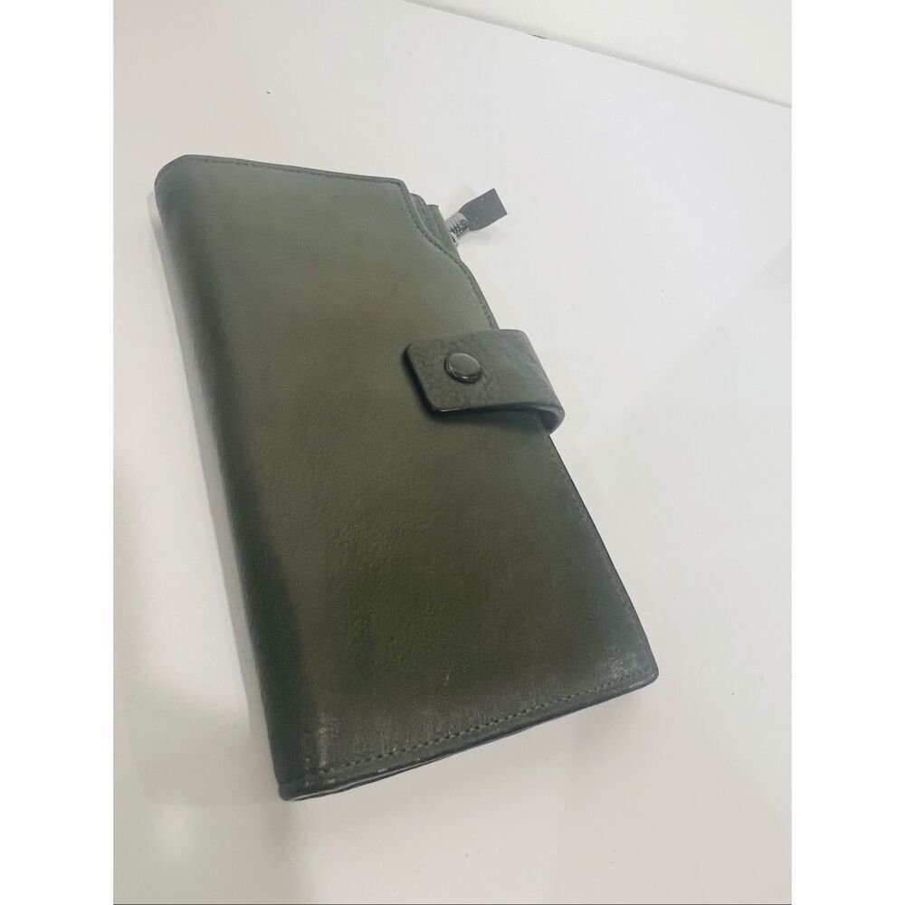 Its Life RFID Blocking Olive Green Leather Wallet 7.5"L x 4.25"H